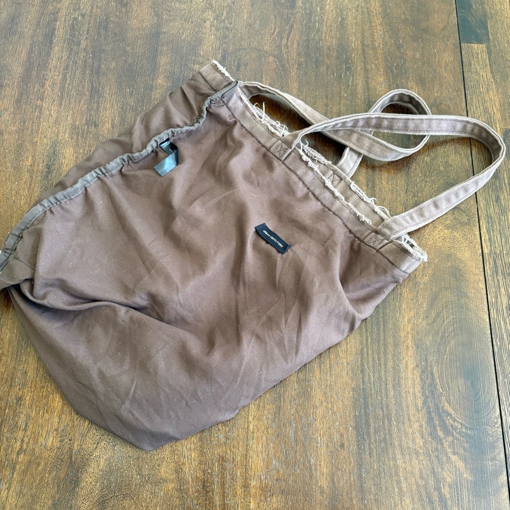 Urban Outfitters Smiley Dark Brown Canvas Tote Book Fringe Bag OS - Picture 6 of 10